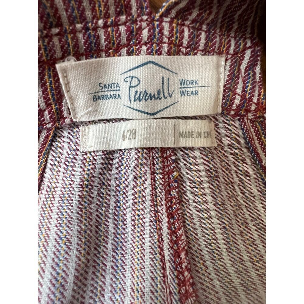 Purcell Workwear Cotton Striped Overalls Red White Utility Size 6 NWOT - Picture 6 of 9